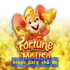 bingo para chá de bebê para imprimir grátis