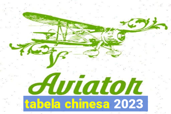 tabela chinesa 2023