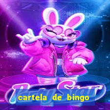 cartela de bingo cha de bebe
